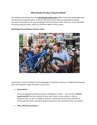 Why Should You Buy a Bicycle Online?