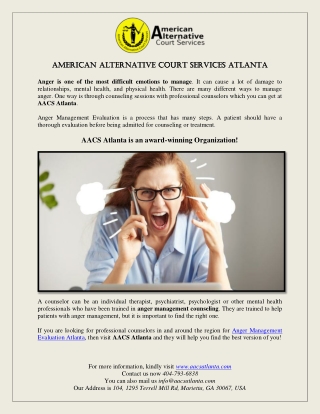 #Best Counselors for Anger Management Evaluation(s) in Atlanta- GA
