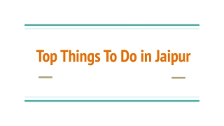 Top Things To Do in Jaipur