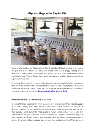 Gigs and Gags in the Capital City