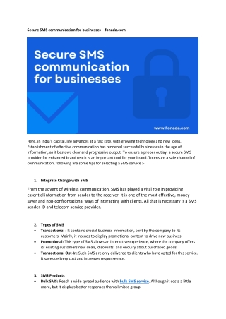 Secure SMS communication for businesses – fonada.com