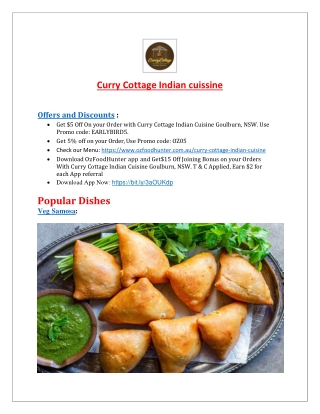 $5 off - Curry Cottage Indian Cuisine Delivery and Take away, NSW