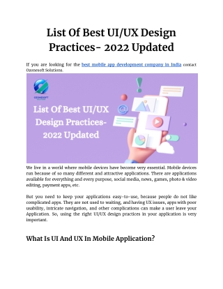 List Of Best UI_UX Design Practices- 2022 Updated