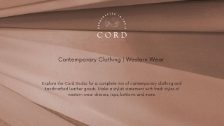 Contemporary Clothing  Western Wear