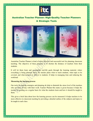 Australian Teacher Planner - High-Quality Teacher Planners & Strategic Tools
