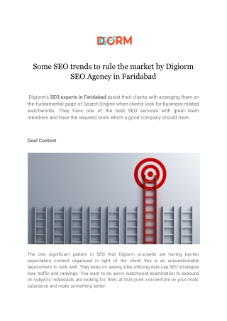 Some SEO trends to rule the market by Digiorm SEO Agency in Faridabad