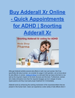 Buy Adderall Xr Online - Quick Appointments for ADHD | Snorting Adderall Xr
