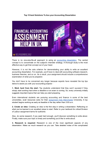 Top 10 best Solutions To Ace your Accounting Dissertation