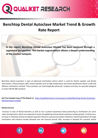 Benchtop Dental Autoclave Market