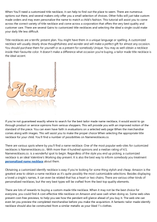 The personalized name necklace Case Study You'll Never Forget