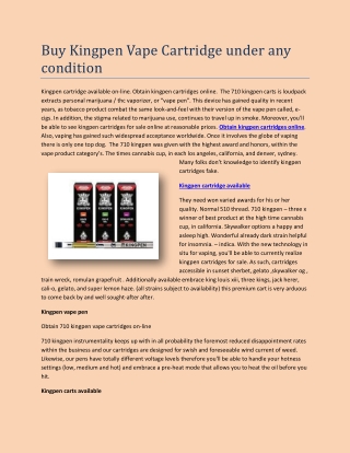 Buy Kingpen Vape Cartridge under any condition