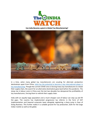 Can India Become a giant in Global Toy Manufacturing