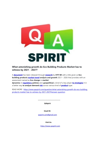 What astonishing growth do Eco Building Products Market has to witness by 2021-converted