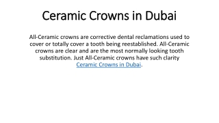 Ceramic Crowns in Dubai