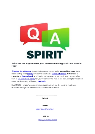 What are the ways to reset your retirement savings and save more in 2022-converted