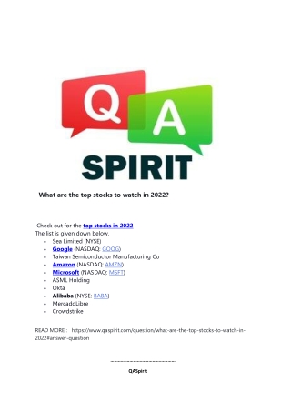 What are the top stocks to watch in 2022-converted