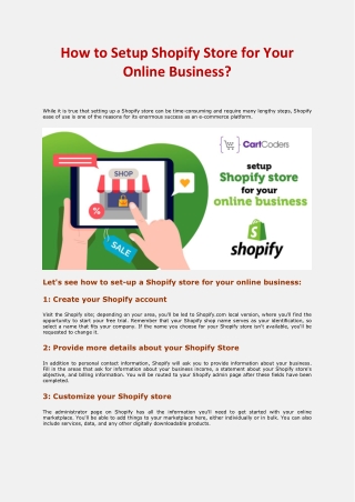 How to Setup Shopify Store for Your Online Business