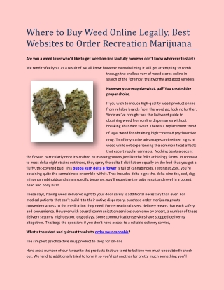 Where to Buy Weed Online Legally, Best Websites to Order Recreation Marijuana