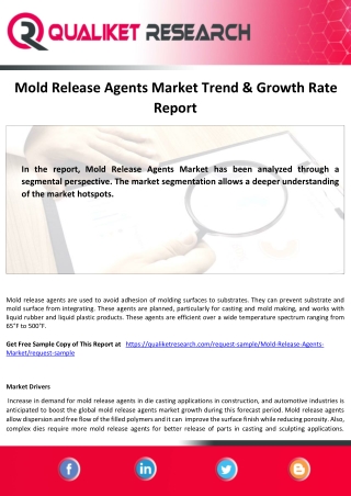 Mold Release Agents Market  Analysis, Outlook, Growth , Forecast-2027