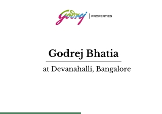 Godrej Bhatia at Devanahalli Bangalore | Brochure