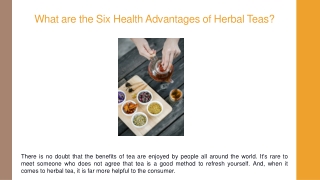 What are the Six Health Advantages of Herbal Teas