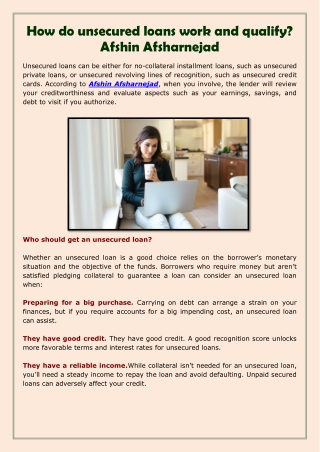 Afshin Afsharnejad- How do unsecured loans work and qualify-converted