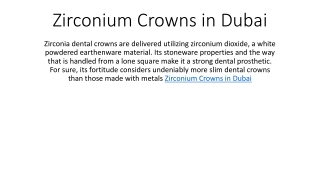 Zirconium Crowns in Dubai