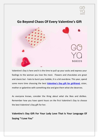 Go Beyond Chaos Of Every Valentine's Gift