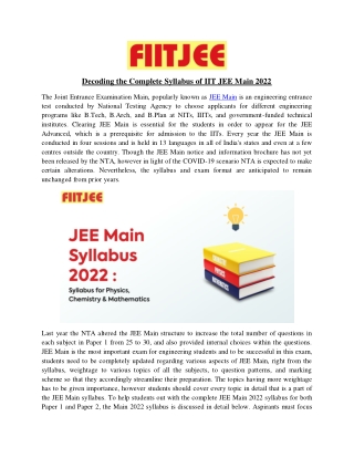 Decoding the Complete Syllabus of IIT JEE Main 2022_Blog 3