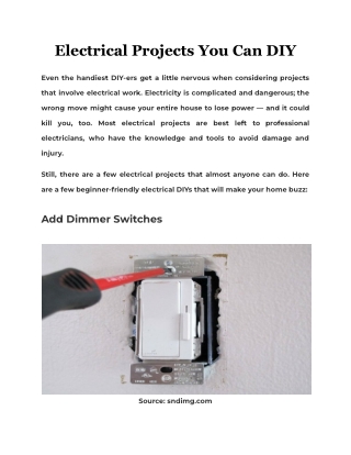 Electrical Projects You Can DIY