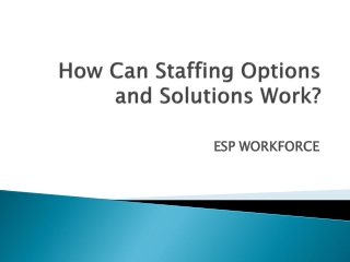 How Can Staffing Options and Solutions Work