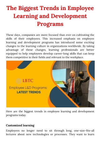 The Biggest Trends in Employee Learning and Development Programs