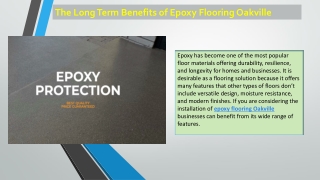 The Long Term Benefits of Epoxy Flooring Oakville
