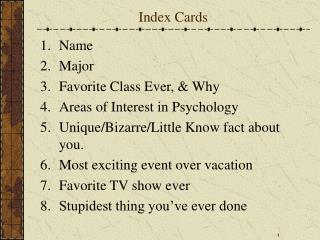 Index Cards