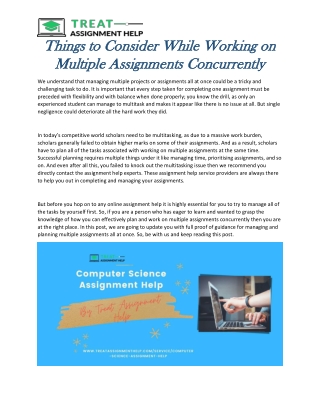 Things to Consider While Working on Multiple Assignments Concurrently