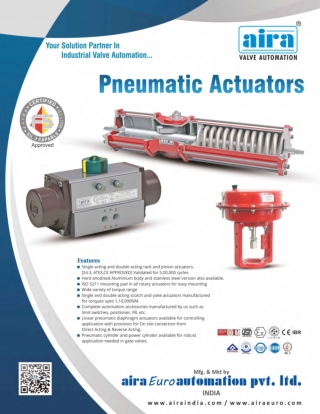 Pneumatic Actuator Manufacturer in India