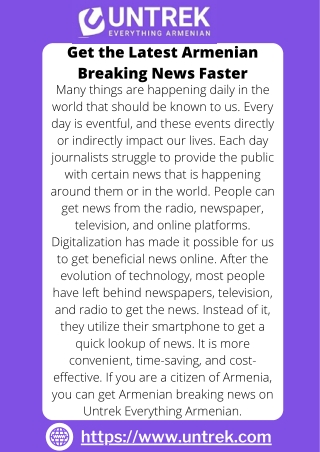 Get the Armenian Breaking News Faster Today