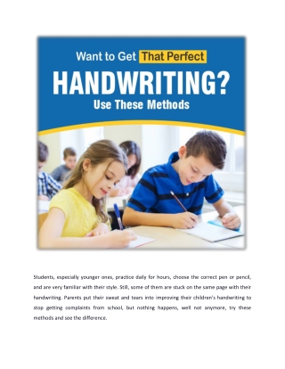 want to get that perfect handwriting use these methods