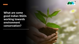 What are some good Indian NGOs working towards environment conservation?