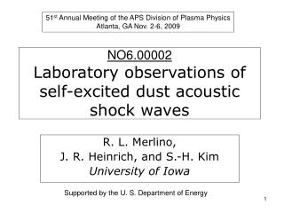 NO6.00002 Laboratory observations of self-excited dust acoustic shock waves