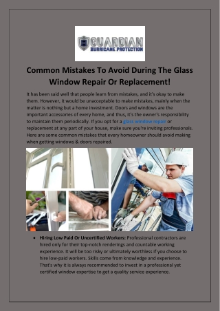 Give Lovely Look of The House With Glass Window Repair