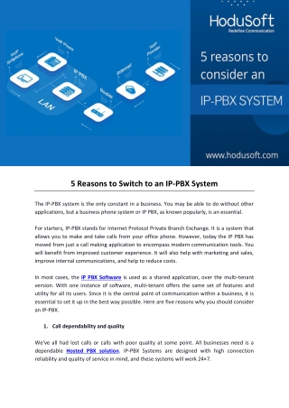 5 Reasons to Switch to an IP-PBX System