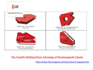 The Variable Holding Power Advantage of Electromagnetic Chucks