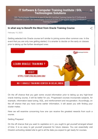 Oracle Certification Fees, Syllabus, Admission Process in Delhi, NCR