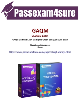 Valid GAQM CLSSGB Dumps PDF - 100% Effective Results | PassExam4Sure