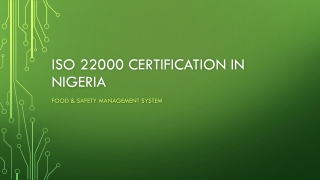 ISO 22000 Certification in Nigeria