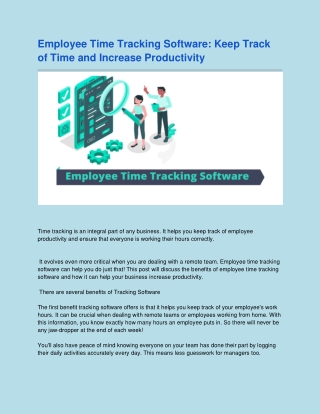 Employee Time Tracking Software