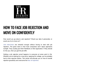 What Job Seekers Have to Say about Being Rejected