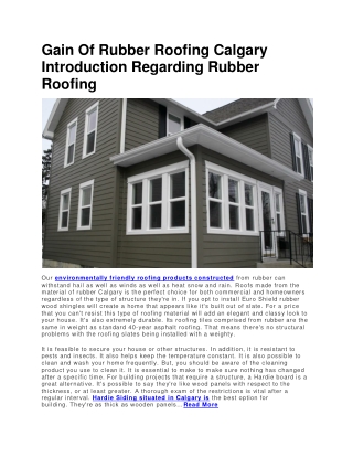 Gain Of Rubber Roofing Calgary Introduction Regarding Rubber Roofing