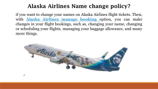 Alaska Airlines Name change policy